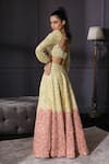 Buy Yellow Raw Silk Sweetheart Neck Sequin Embellished Lehenga Set For