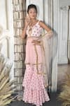 Buy Archana Kochhar Pink Georgette Sylvan Embroidered Sharara Set