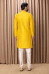 Buy Yellow Cotton And Silk Embroidered Ghazi Kurta Set For Men By Ankit