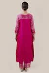 Buy Pink Kurta Chanderi Silk Hand Embroidered Aari Notched A Line Set