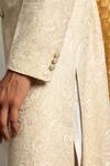 Buy White Poly Viscose Embroidered Floral Sherwani Set For Men By