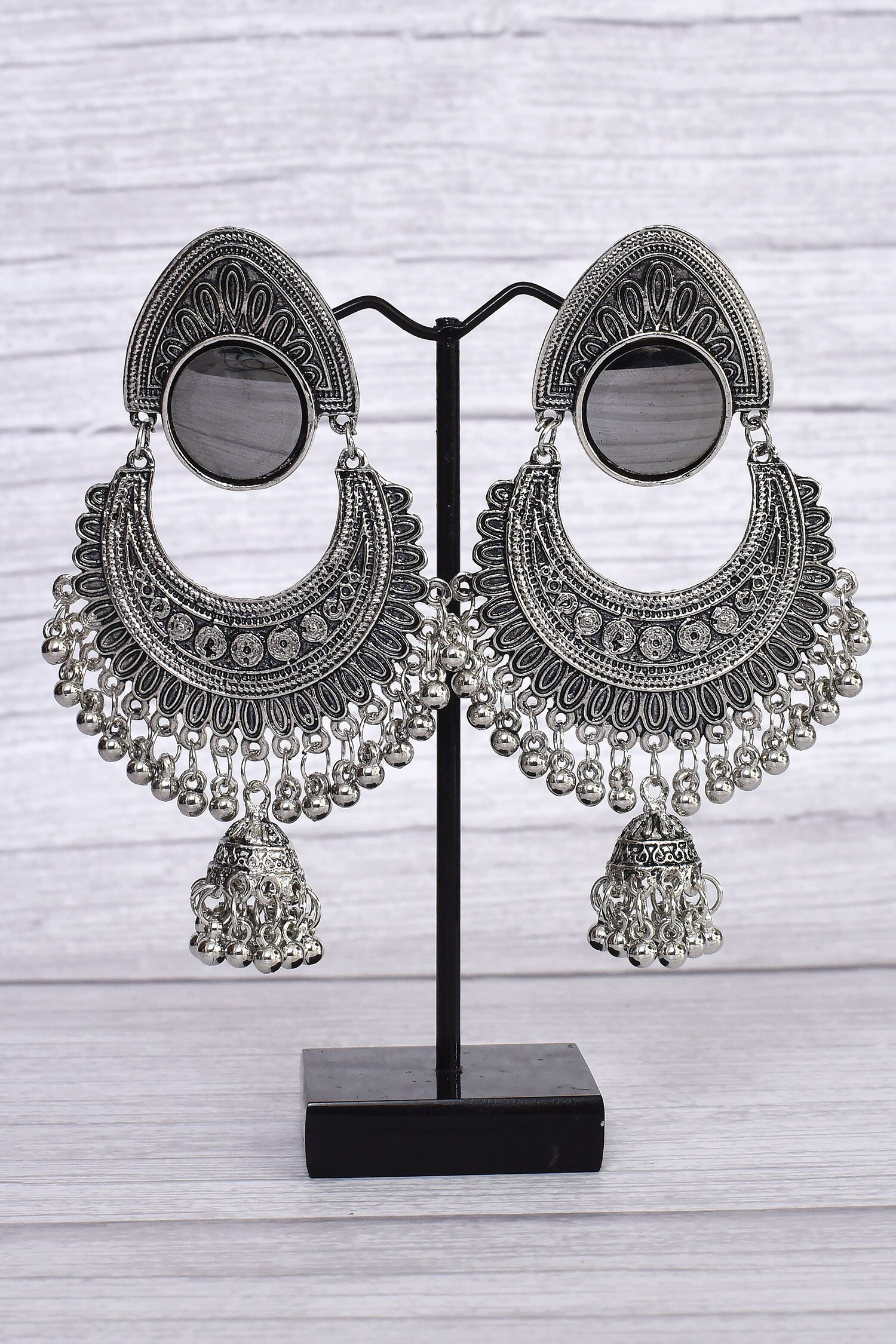 Buy Khwaab By Sanjana Lakhani Oxidised Chandbali Earrings Online Aza