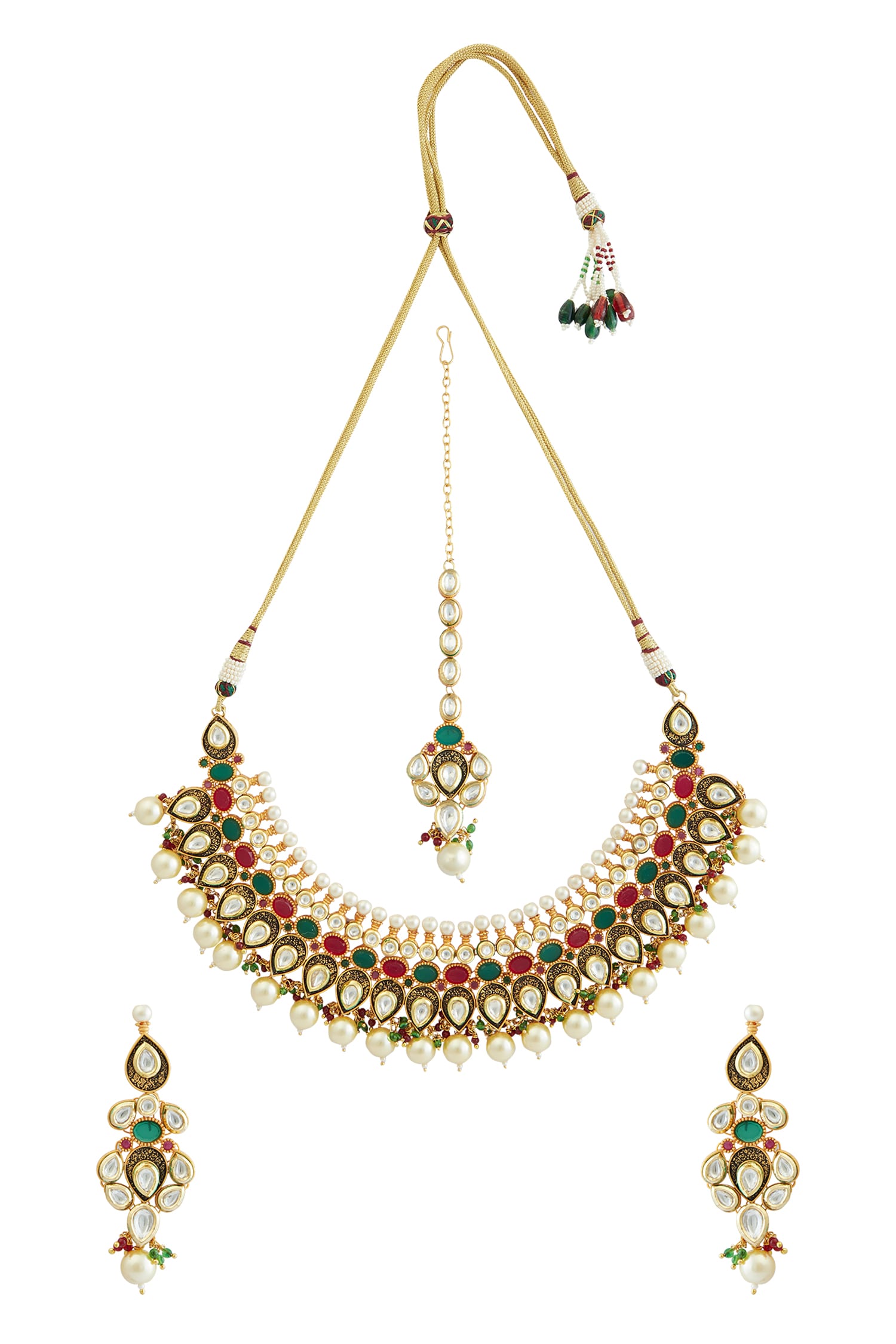 Buy Khwaab By Sanjana Lakhani Kundan Necklace Jewellery Set Online