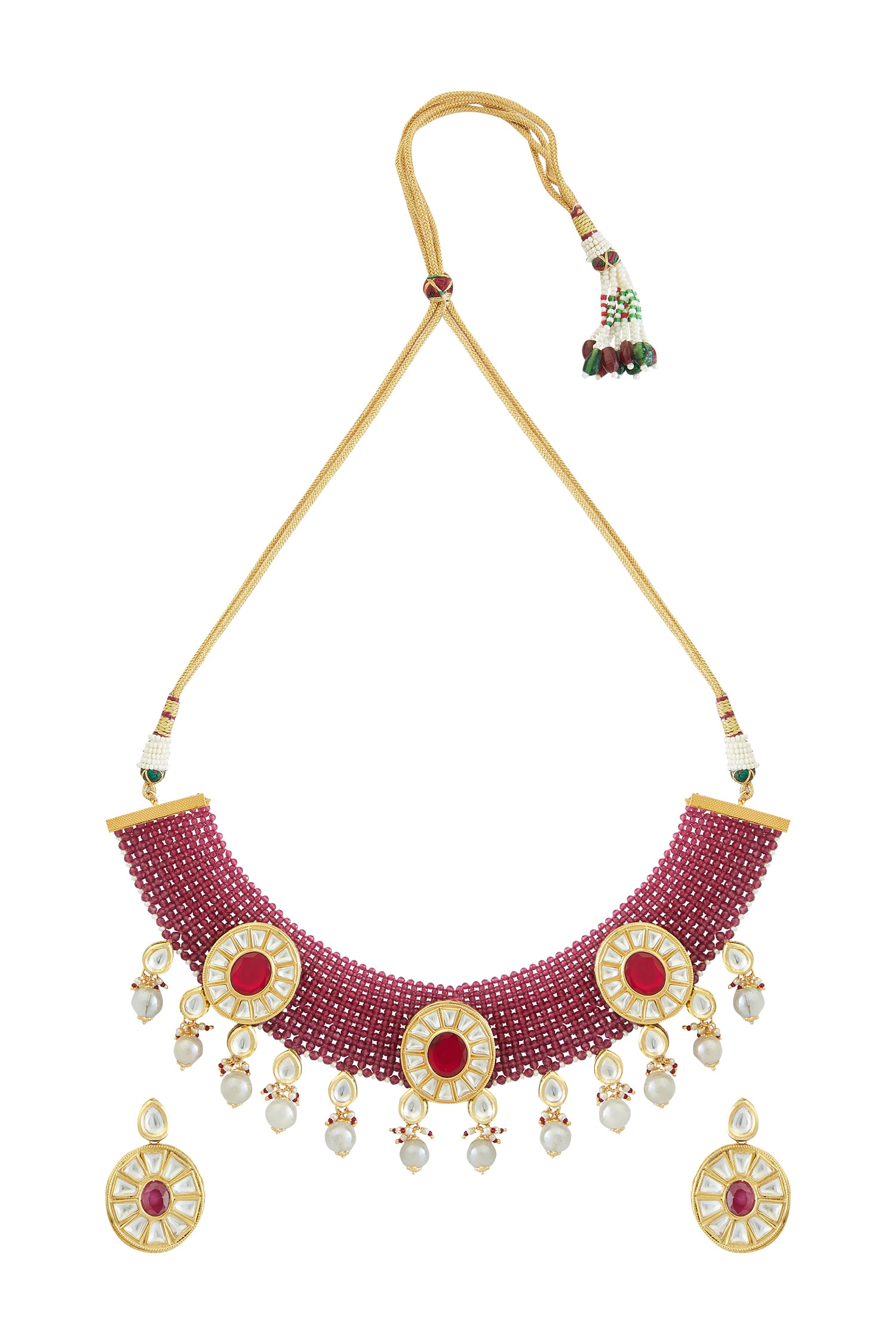 Buy Khwaab By Sanjana Lakhani Beaded Necklace Jewellery Set Online