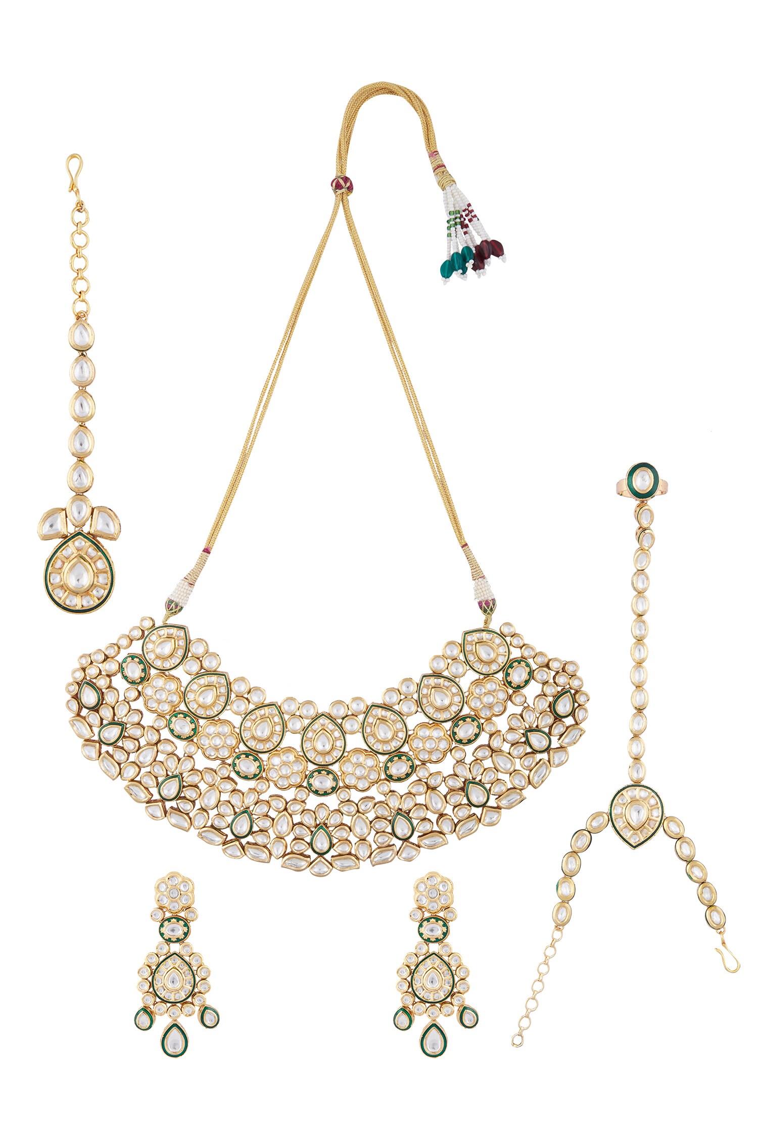 Buy Khwaab By Sanjana Lakhani Kundan Necklace Jewellery Set Online