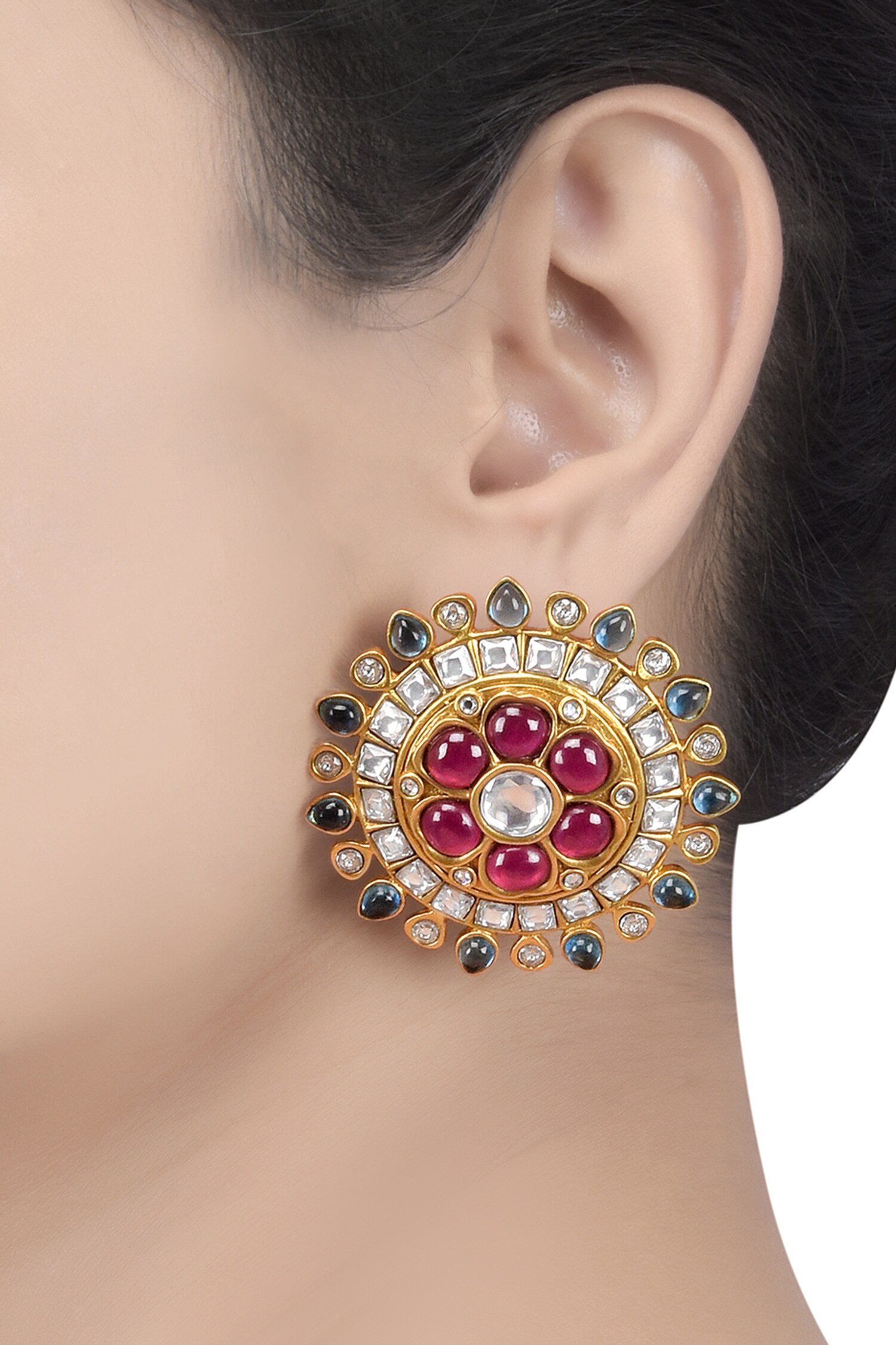 Buy Tribe Amrapali Floral Stone Studs Online Aza Fashions