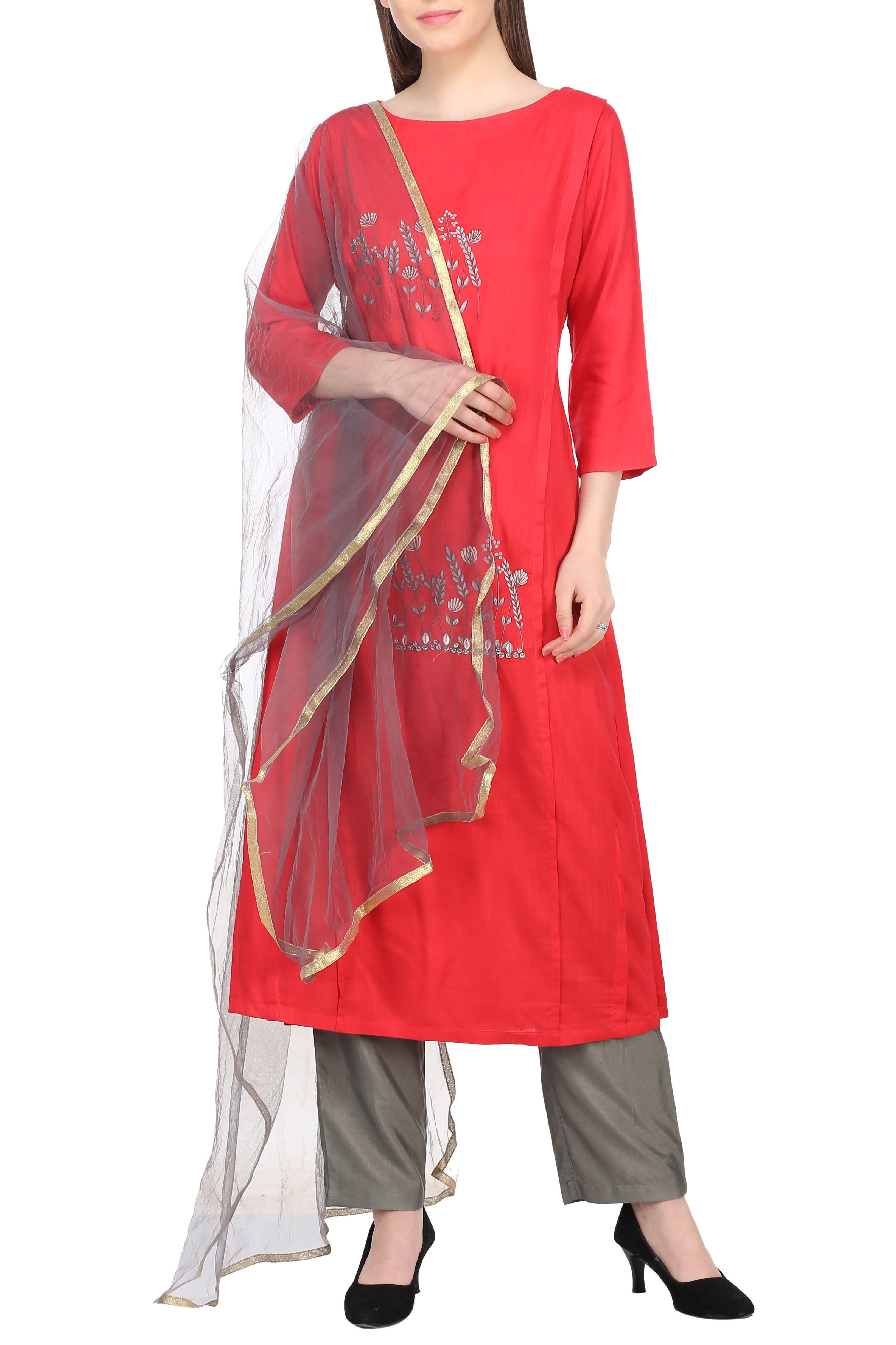 Buy Adara Khan Rayon Slubpant Embroidered Kurta Set Online Aza Fashions