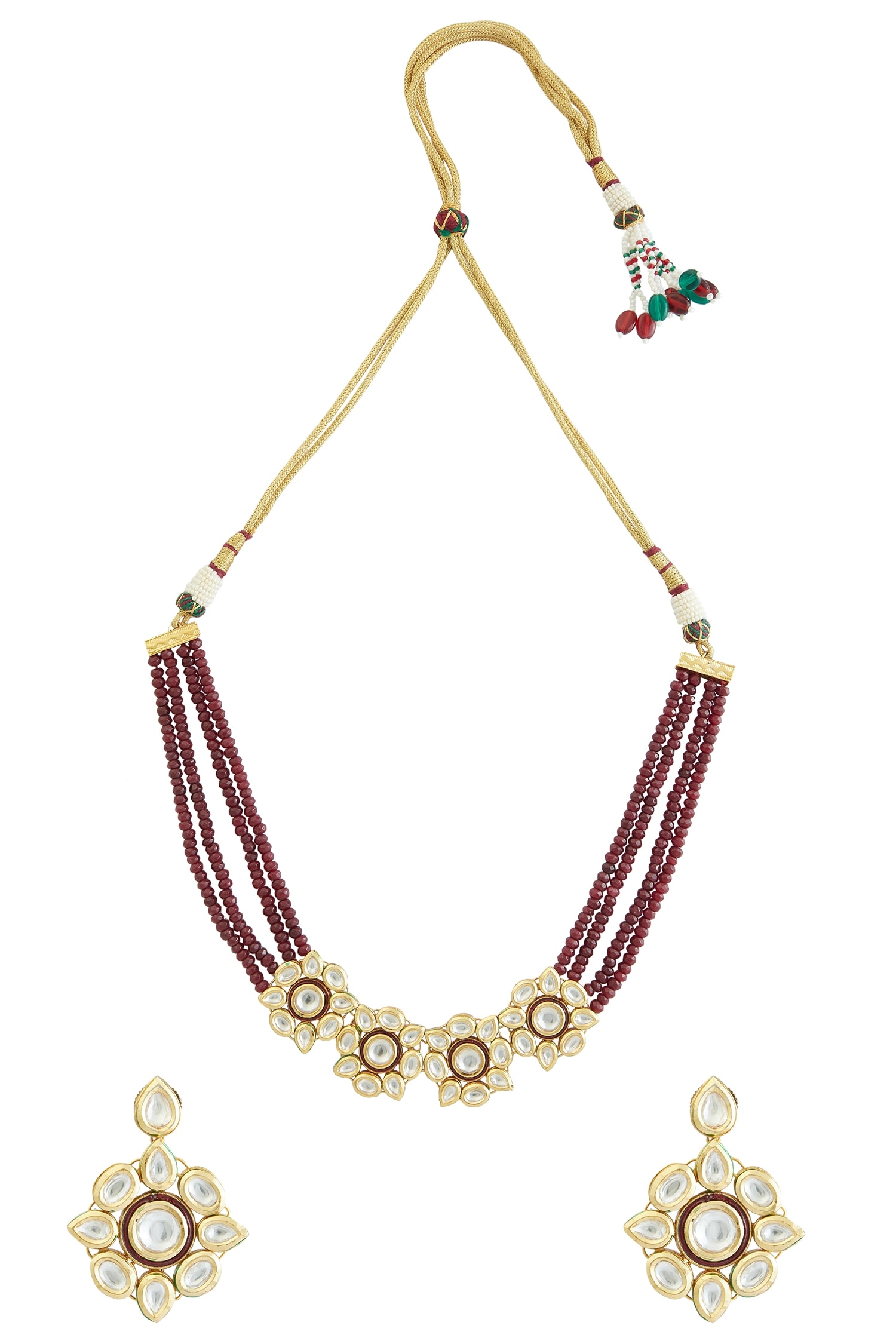 Buy Khwaab By Sanjana Lakhani Kundan Studded Necklace Jewellery Set