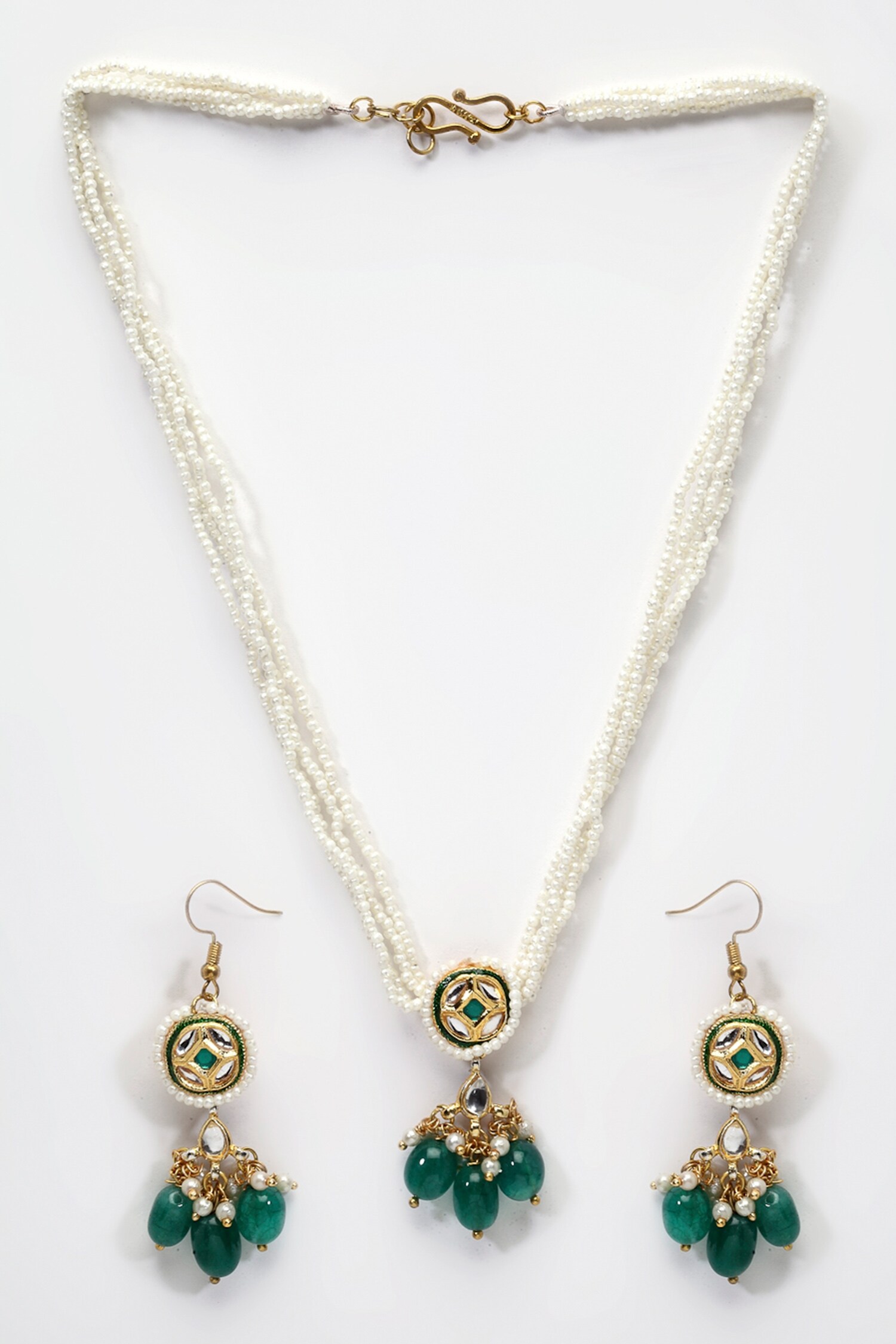 Buy Dugran By Dugristyle Stone Drop Necklace Jewellery Set Online Aza