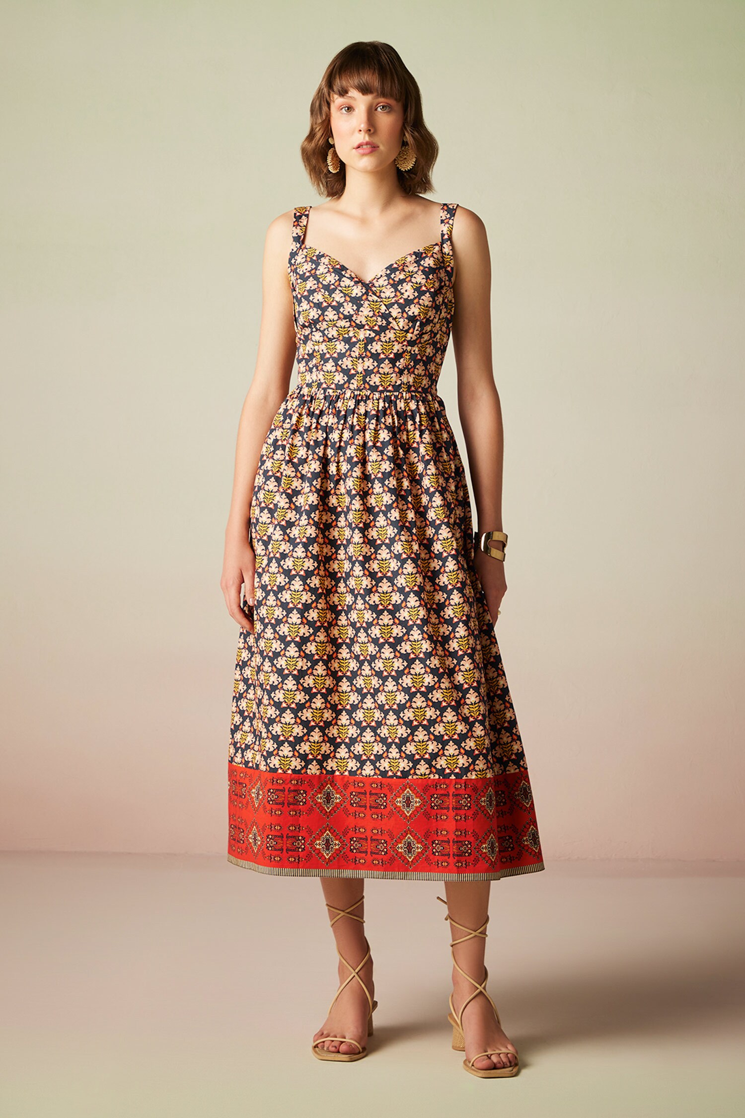 Buy Verb By Pallavi Singhee Multi Color Cotton Floral Print Sleeveless