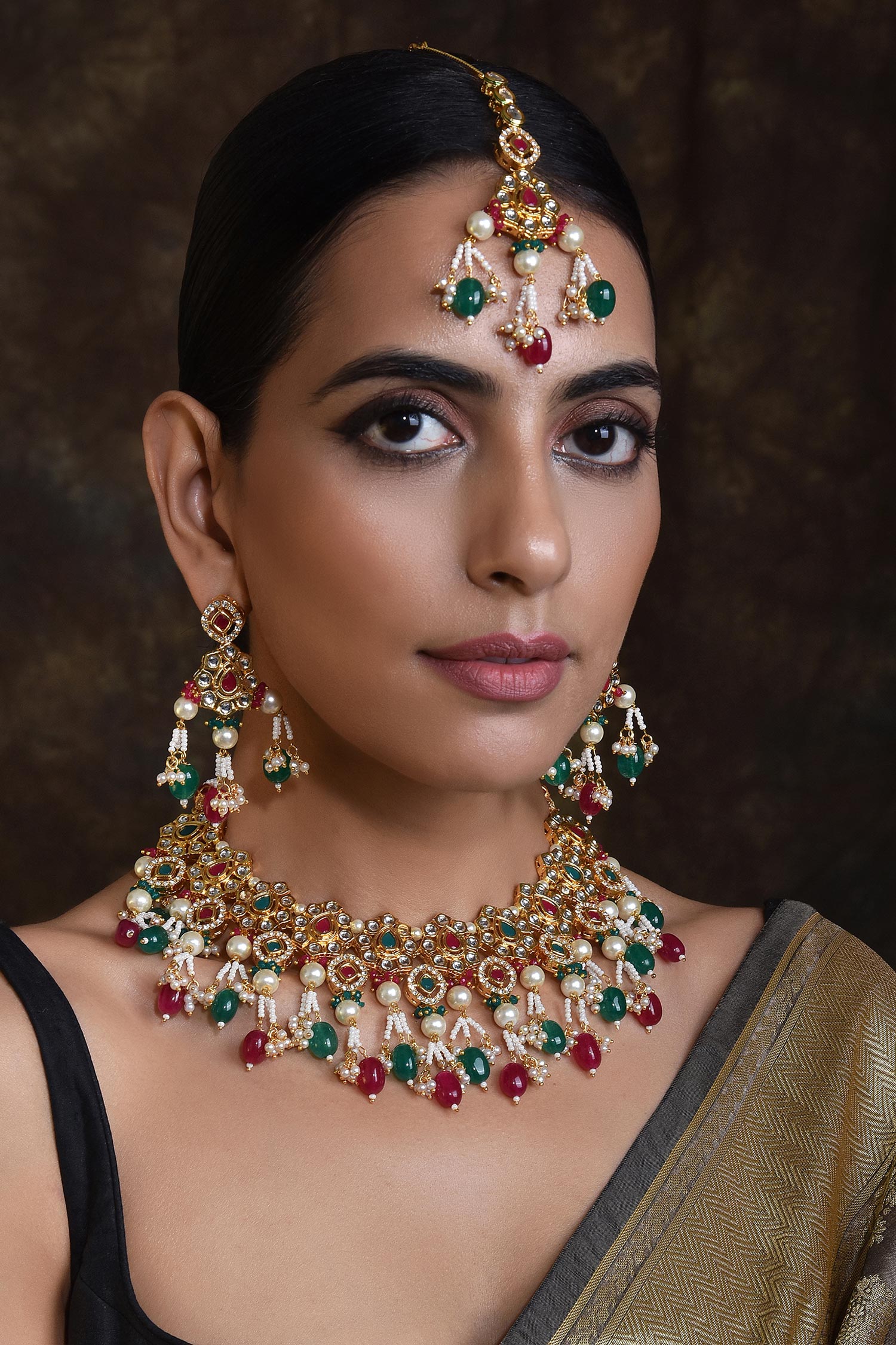 Buy Gold Plated Pearls Floral Kundan Studded Choker Set By Swabhimann