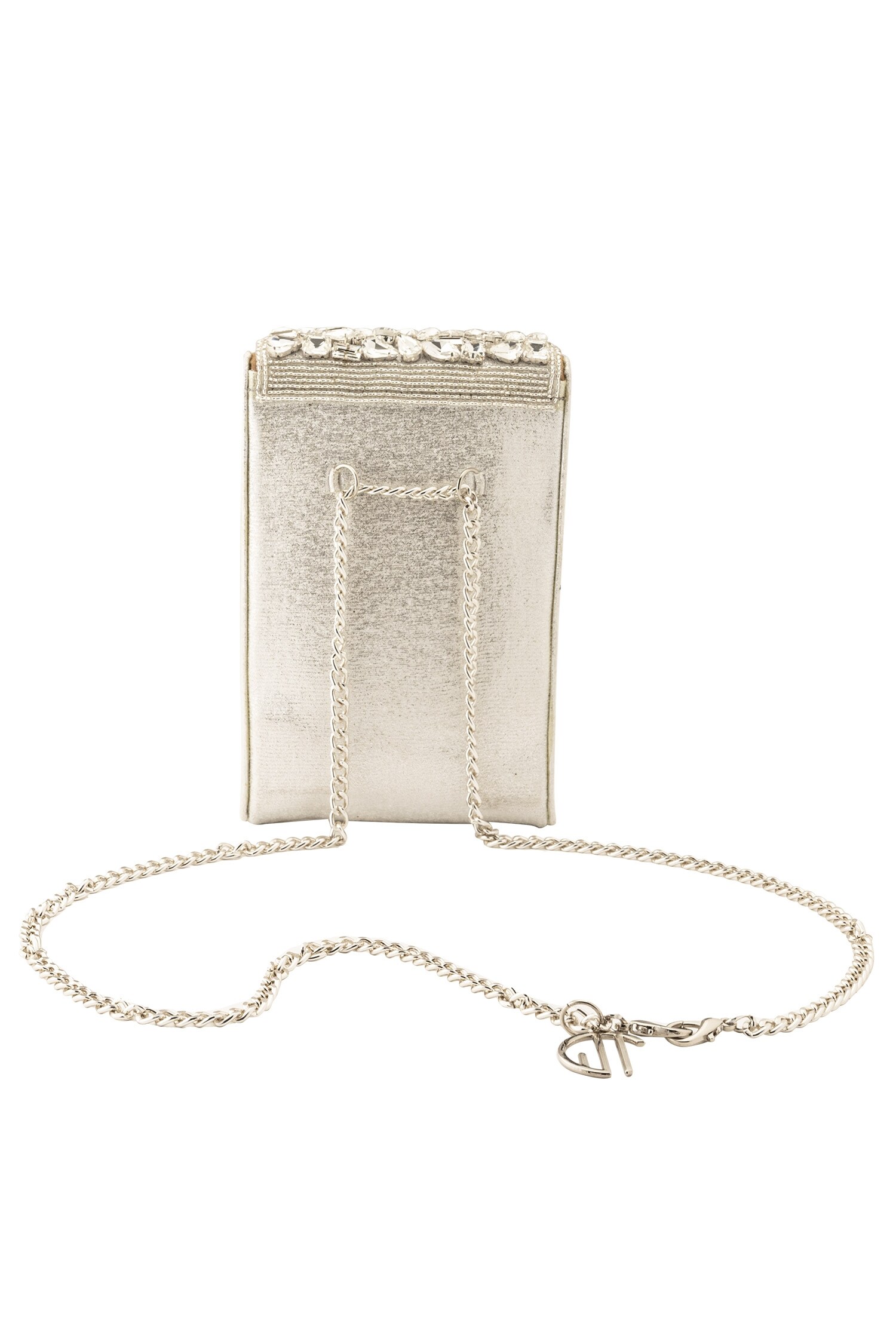 Buy Silver Embroidery Sofia Mobile Belt Bag by Quirky Tales