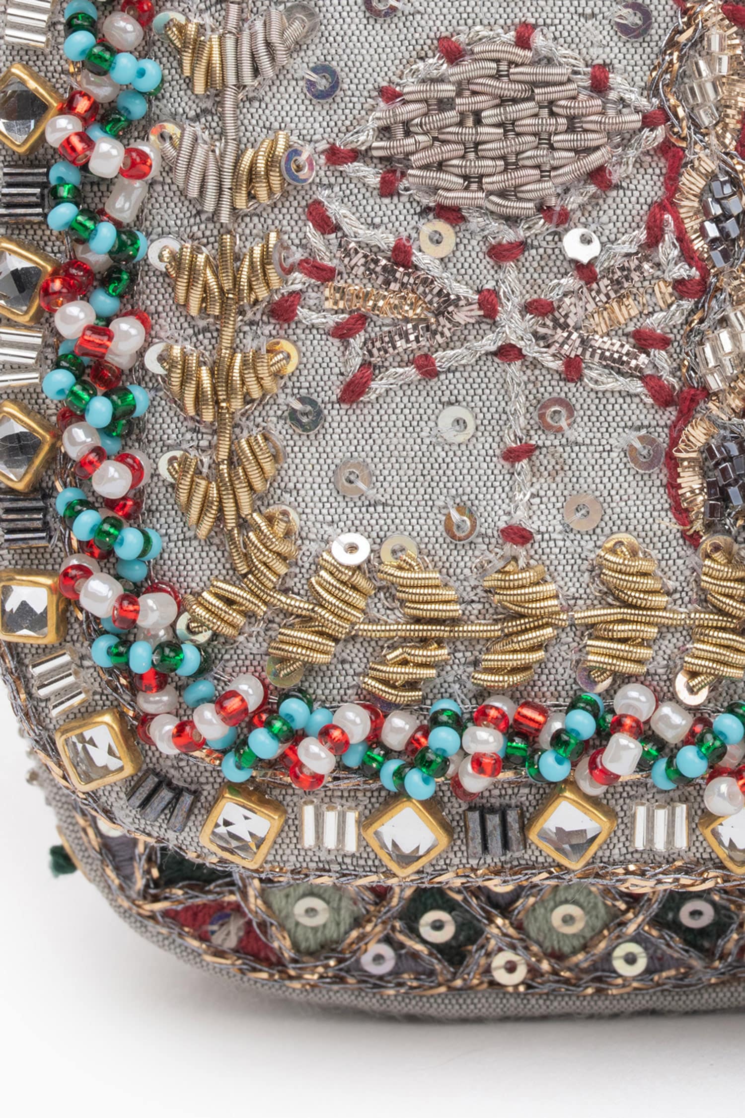 Buy Silver Mirrors, Zari, Embroidery Noor Bloom Zardozi And Marodi