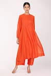 Buy_Komal Shah_Orange Mukaish Embroidered Tunic And Pant Set_at_Aza_Fashions