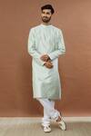 Buy_Aham-Vayam_Green Gulistaan Silk Cotton Embroidered Kurta Set_at_Aza_Fashions