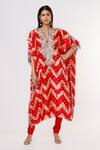 Buy_Payal Singhal_Red Silk Bandhani Pattern Kurta With Churidar_at_Aza_Fashions