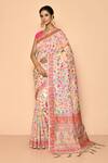 Buy_Naintara Bajaj_White Cotton Thread Embroidered Saree_at_Aza_Fashions