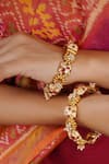 Buy_Smars Jewelry_Meenakari And Kundan Embellished Bangles - Set Of 2_at_Aza_Fashions