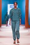Buy_Pankaj & Nidhi_Green Neoprene Dawn Bead Embellished Sweatshirt_at_Aza_Fashions