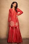 Buy_Gulabo by Abu Sandeep_Red Pure Chanderi Silk Short Kurta_at_Aza_Fashions