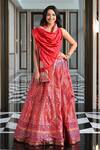Buy_Pinki Sinha_Peach Silk Handwoven Lehenga Set With Unstitched Blouse Fabric_at_Aza_Fashions
