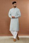 Buy_Aham-Vayam_Grey Cotton Bandhan Floral Embroidered Kurta And Patiala Set_at_Aza_Fashions