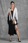 Buy_Dusala Shawls_White Pashmina Contrast Border Cape_at_Aza_Fashions