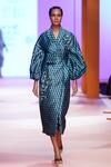 Buy_Pankaj & Nidhi_Green Satin Twill Lined With Satin Dawn Puffed Sleeve Embellished Jacket_at_Aza_Fashions