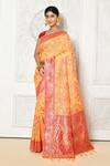 Buy_Naintara Bajaj_Yellow Cotton Woven Floral Pattern Saree_at_Aza_Fashions