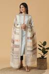 Buy_Shingora_Off White Silk Geometric Patten Woven Dupatta_at_Aza_Fashions