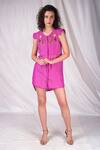 Buy_Seesa_Purple Chiffon Bodice Embroidered Shirt Dress_at_Aza_Fashions