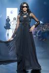 Buy_Saisha Shinde_Black Silk Bodice Embroidered Saree Gown_at_Aza_Fashions