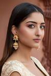 Shop_Curio Cottage_Navratan Stones Jhumka Earrings_at_Aza_Fashions