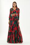 Buy_KoAi_Multi Color Chiffon Abstract Pattern Tiered Skirt_at_Aza_Fashions