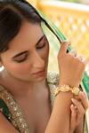Shop_Curio Cottage_Kundan Embellished Dome Bangle_at_Aza_Fashions