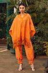 Buy_Twenty Nine_Orange Crushed Bandhani Hoodie_at_Aza_Fashions