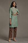Buy_Ritu Kumar_Green Handloom Cotton Chanderi Kurta_at_Aza_Fashions