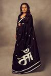 Buy_Masaba_Black Chanderi Mul Maa Print Saree_at_Aza_Fashions