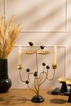 Buy_Kaksh Studio_Metal Floral Carved Center Piece_at_Aza_Fashions