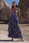 Buy_Twinkle Hanspal_Blue Georgette Melody Meadow Print Dress_at_Aza_Fashions