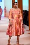 Buy_Pankaj & Nidhi_Orange Solana Bodycon Top And Skirt Set_at_Aza_Fashions