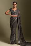 Buy_Two Sisters By Gyans_Grey Tonal Sequin Work Saree With Blouse_at_Aza_Fashions