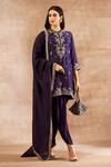 Buy_JAYANTI REDDY_Purple Silk Embroidered Tunic Dhoti Pant Set_at_Aza_Fashions