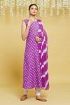 Buy_Samyukta Singhania_Purple Bandhani Pattern Kurta With Dupatta_at_Aza_Fashions