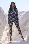 Buy_Dash and Dot_Blue Polyester Floral Pattern Jacket And Pant Set_at_Aza_Fashions