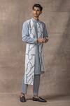 Buy_Sarab Khanijou_Grey Jersey Applique Embroidered Kurta Set_at_Aza_Fashions