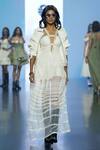 Buy_Saisha Shinde_Ivory Tulle Cutwork Lace Embroidered Dress_at_Aza_Fashions