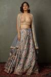 Buy_RI.Ritu Kumar_Grey Blouse Hasika Floral Print Lehenga Set_at_Aza_Fashions