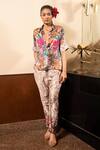 Buy_Soniya G_Ivory Satin Printed Shirt And Pant Set_at_Aza_Fashions