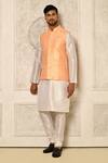 Buy_Naintara Bajaj_Peach Bundi And Full Sleeve Kurta Set_at_Aza_Fashions